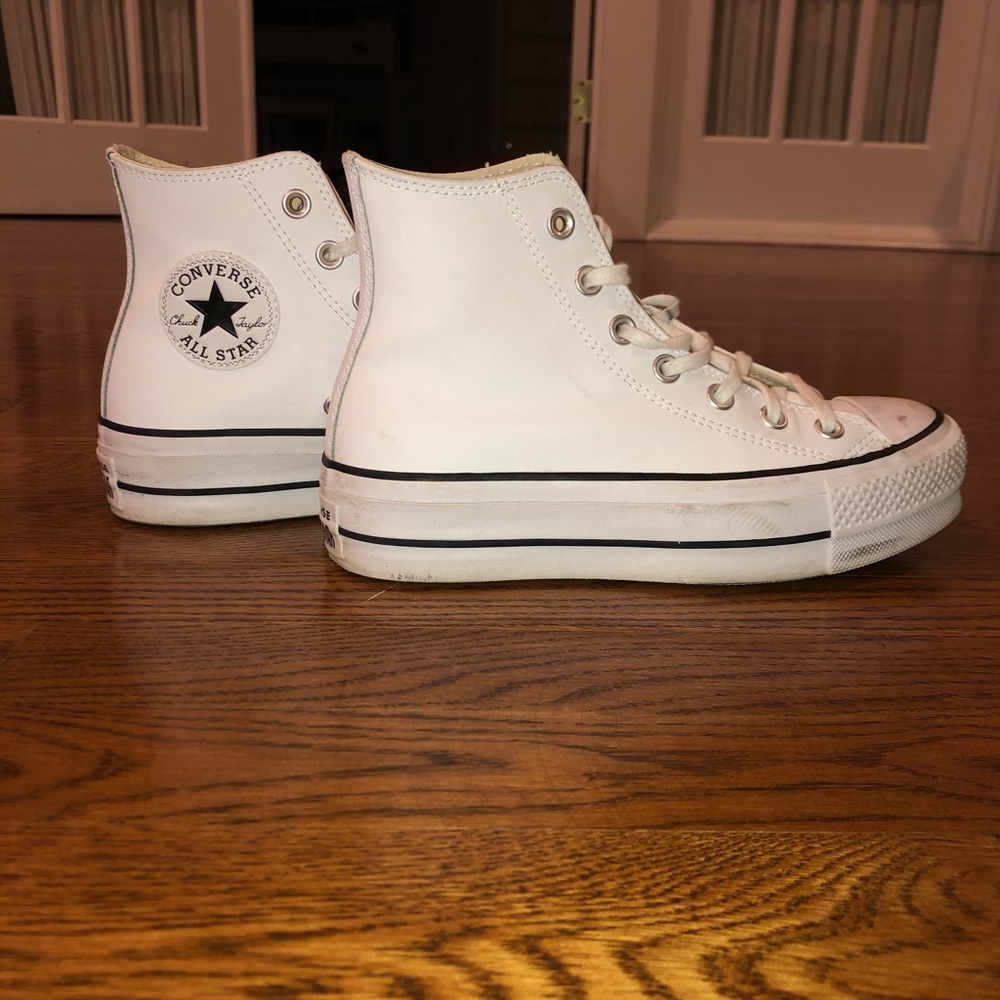 Platform leather converse